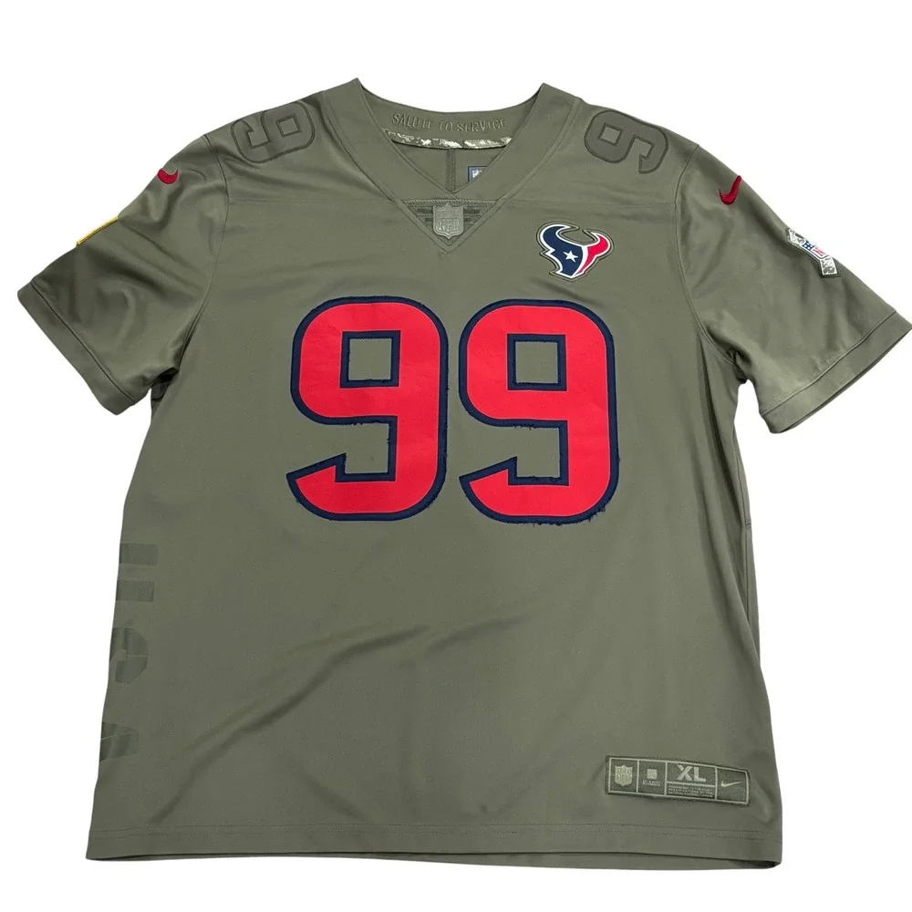 Nike Houston Texans JJ Watt 99 Salute to Service Jersey Mens XL‎ Olive Green NFL